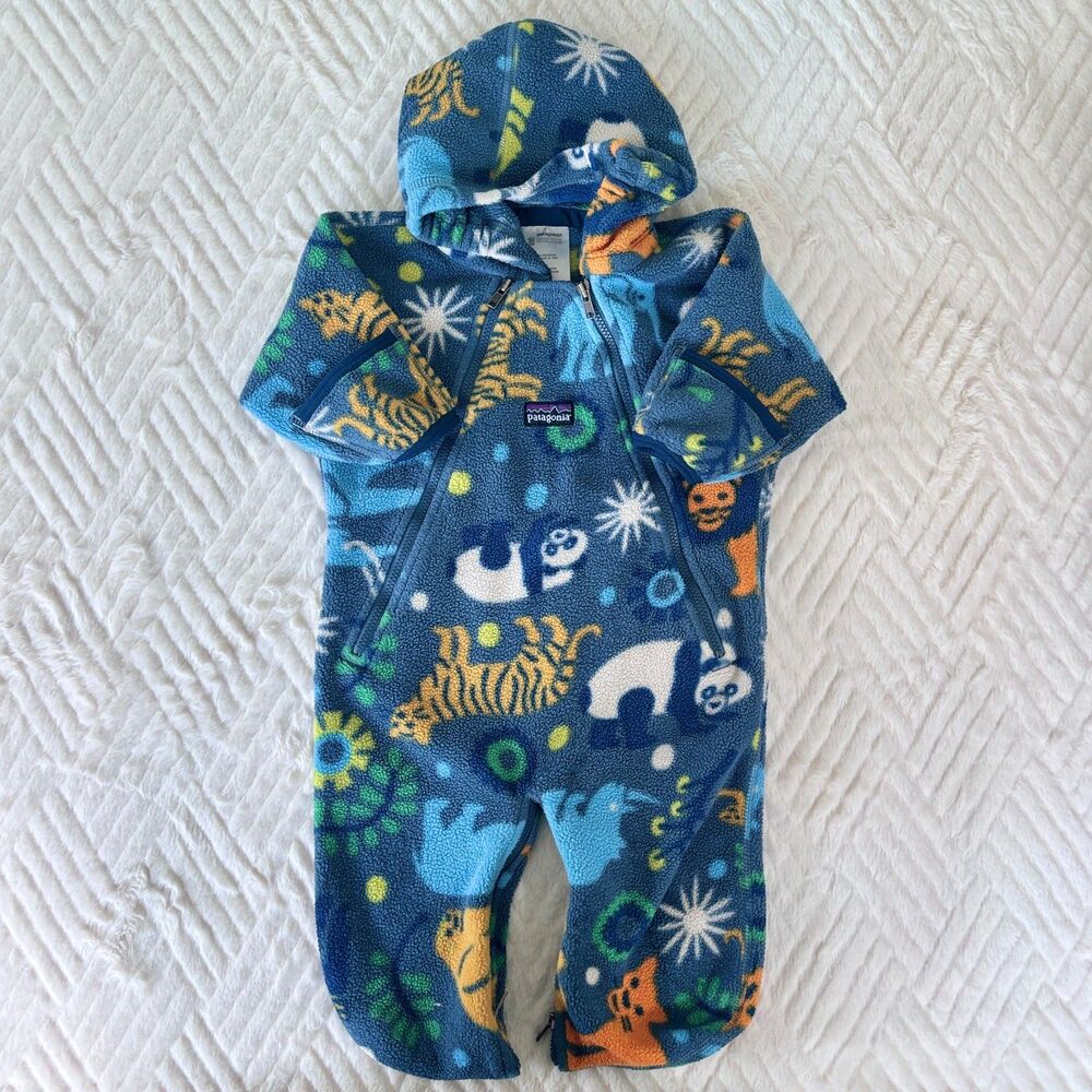 Patagonia Baby 3M Synchilla Animal Print Fleece Bunting Convertible Snowsuit